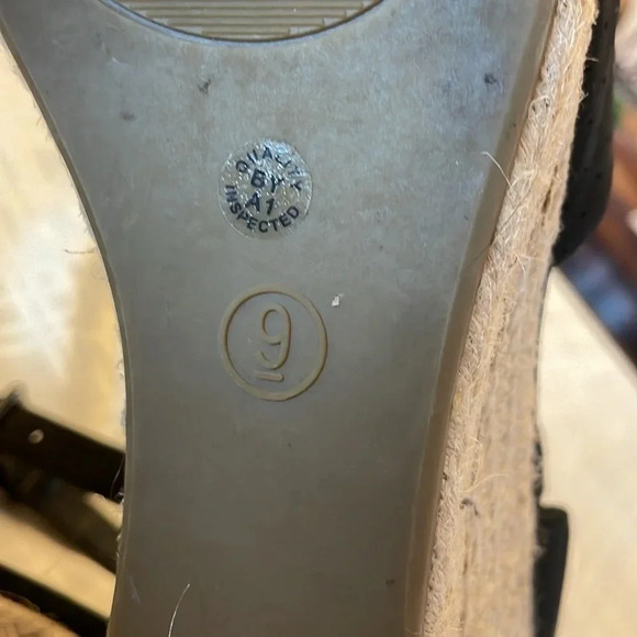 A.N.A. Black Wedge Espadrille Open Toe Sandals - Picture 8 of 13